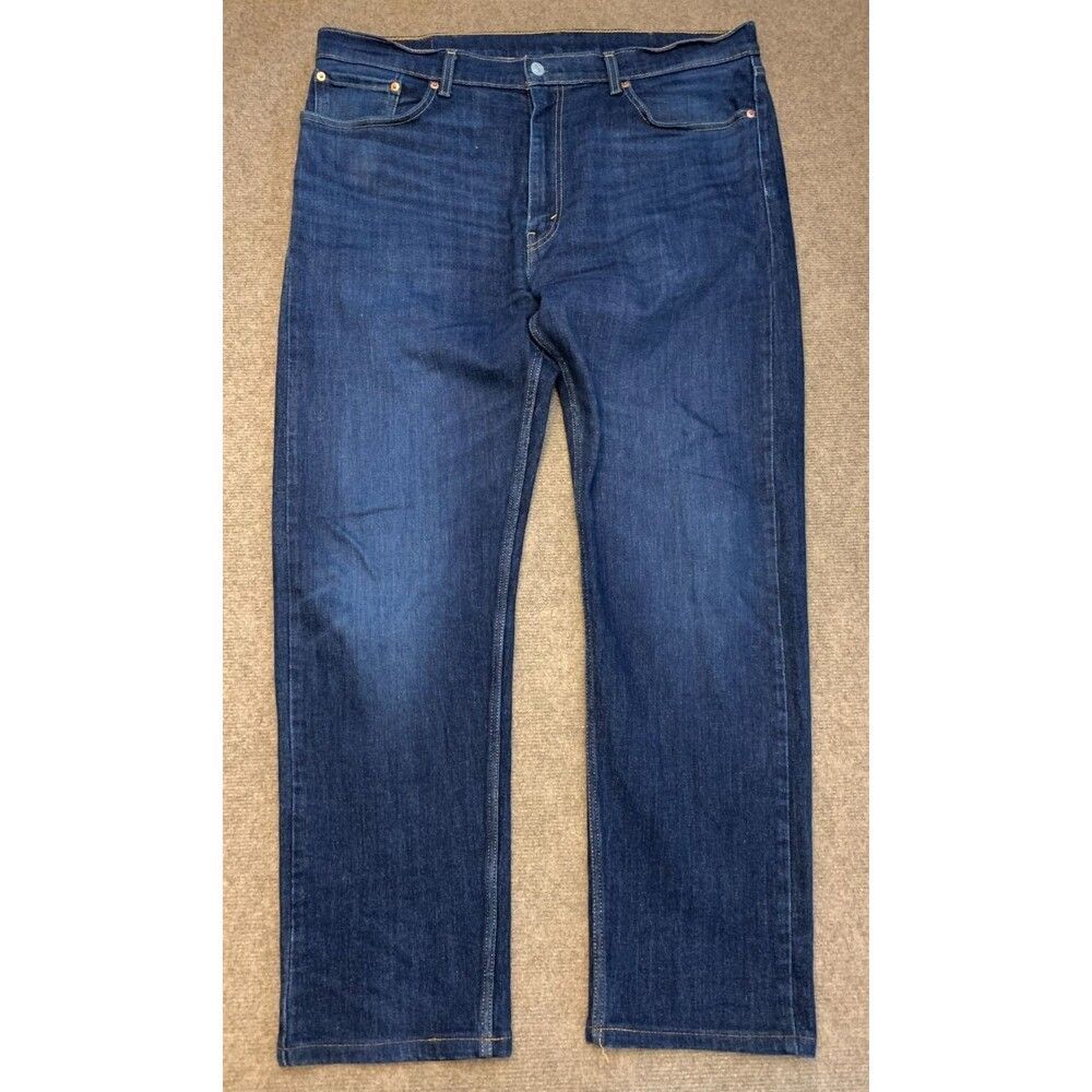 Levis 505 Jeans Mens 38x32 Regular Fit Straight Leg Y2K Whiskered Denim